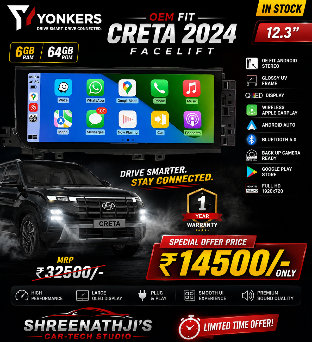 Hyundai Creta 2024 OEM-Style Android Player