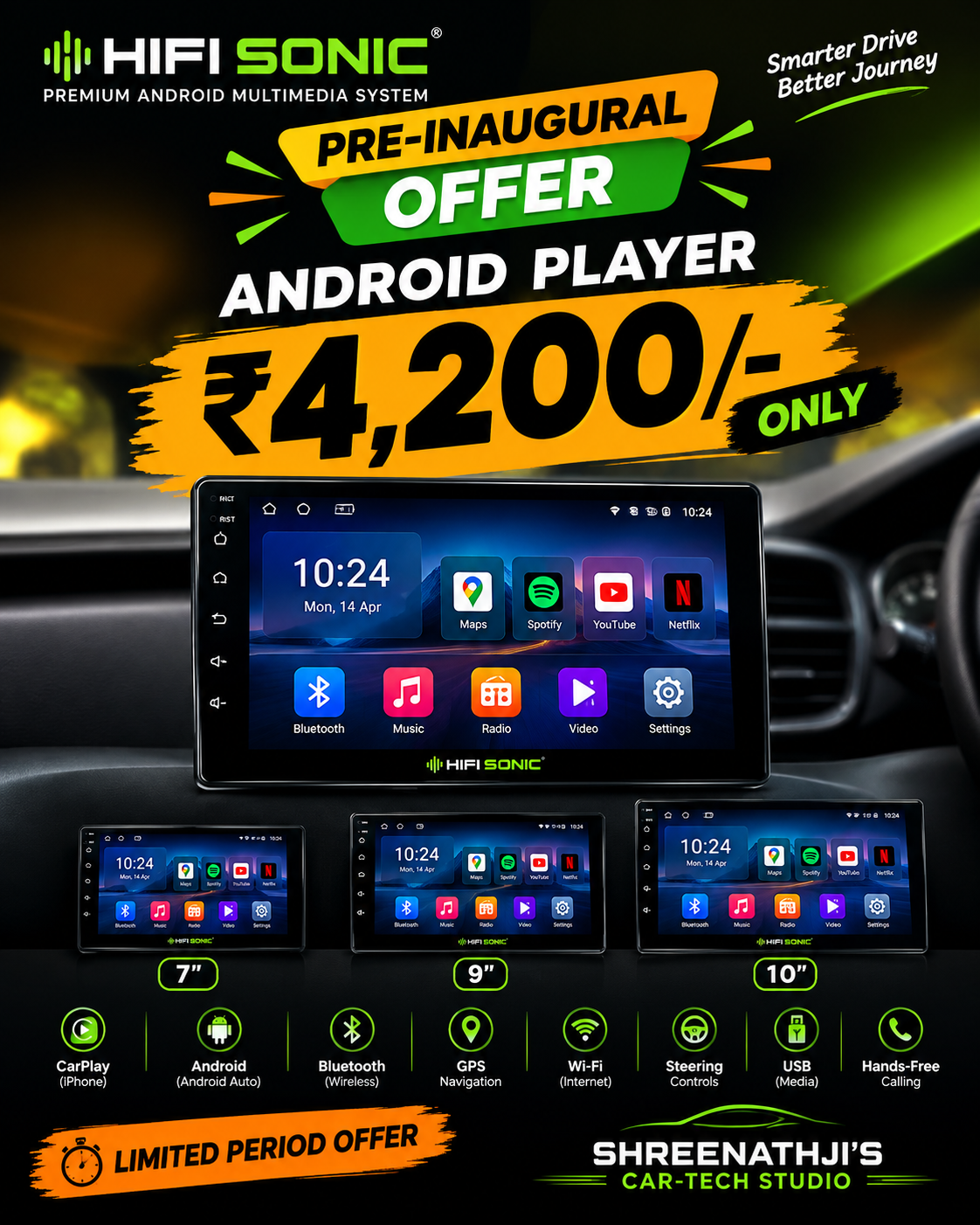 Universal Car Android Player | Touchscreen Stereo
